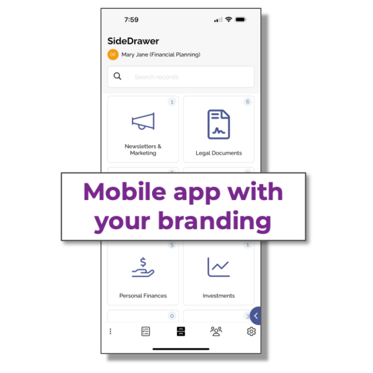 Mobile app with branding